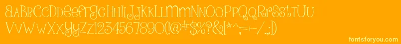 Шрифт PinkLadiesAndPeanutbutterRegular – жёлтые шрифты на оранжевом фоне