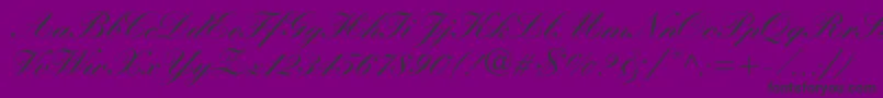 Manuscriptc-Schriftart – Schwarze Schriften auf violettem Hintergrund