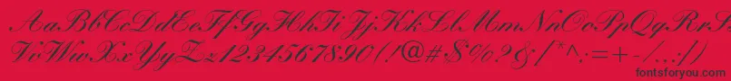 Fonte Manuscriptc – fontes pretas em um fundo vermelho