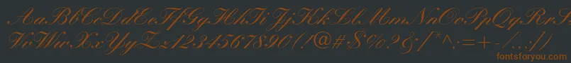 Manuscriptc Font – Brown Fonts on Black Background