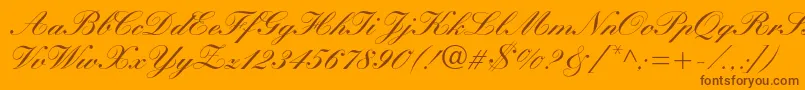 Manuscriptc Font – Brown Fonts on Orange Background