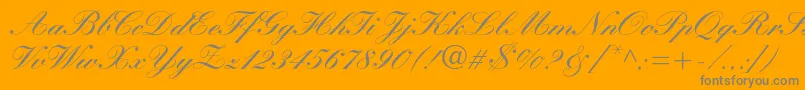 Manuscriptc-Schriftart – Graue Schriften auf orangefarbenem Hintergrund