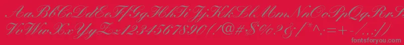 Manuscriptc Font – Gray Fonts on Red Background