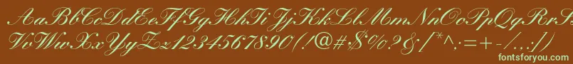 Manuscriptc Font – Green Fonts on Brown Background