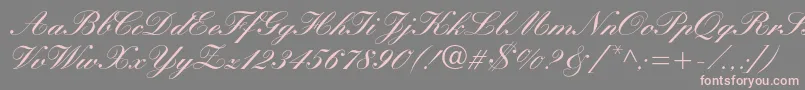 Manuscriptc-Schriftart – Rosa Schriften auf grauem Hintergrund