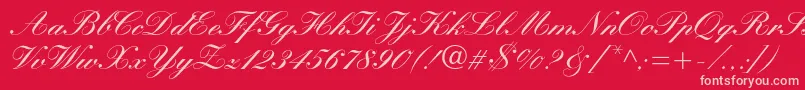 Manuscriptc Font – Pink Fonts on Red Background