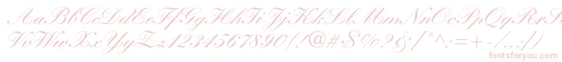 Manuscriptc-Schriftart – Rosa Schriften auf weißem Hintergrund