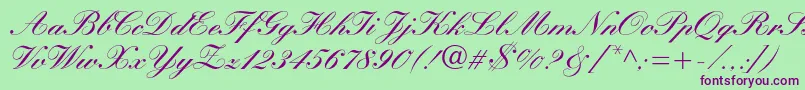 Manuscriptc Font – Purple Fonts on Green Background