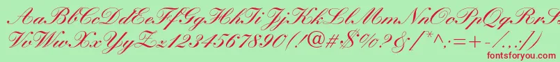 Manuscriptc Font – Red Fonts on Green Background