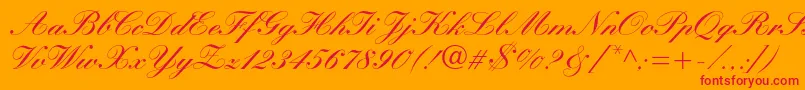 Manuscriptc Font – Red Fonts on Orange Background