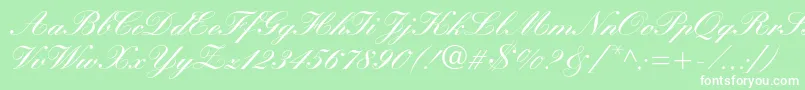 Manuscriptc Font – White Fonts on Green Background