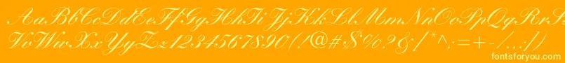 Manuscriptc Font – Yellow Fonts on Orange Background