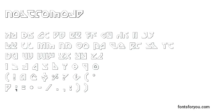 Fuente Nostromo3D - alfabeto, números, caracteres especiales