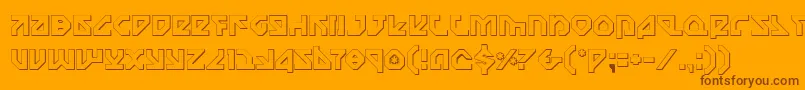 Nostromo3D Font – Brown Fonts on Orange Background