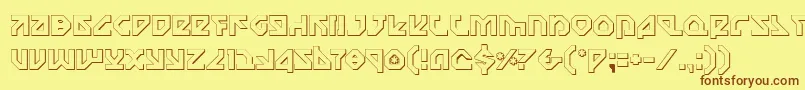 Weitere Informationen zur Nostromo3D-Schriftart Nostromo3D-Schriftart – Braune Schriften auf gelbem Hintergrund