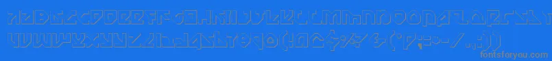 フォントNostromo3D – 青い背景に灰色の文字