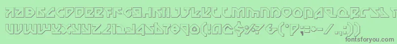 Nostromo3D Font – Gray Fonts on Green Background