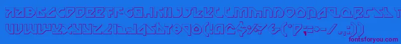 Więcej informacji o czcionce Nostromo3D Czcionka Nostromo3D – fioletowe czcionki na niebieskim tle
