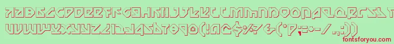 Nostromo3D Font – Red Fonts on Green Background