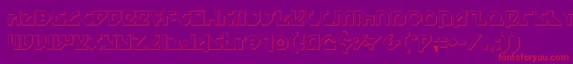 Nostromo3D-Schriftart – Rote Schriften auf violettem Hintergrund