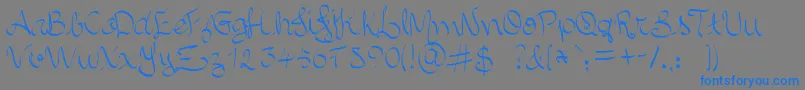 AlluraScript-Schriftart – Blaue Schriften auf grauem Hintergrund