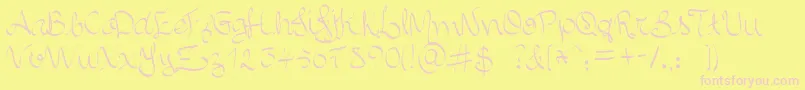 Police AlluraScript – polices roses sur fond jaune