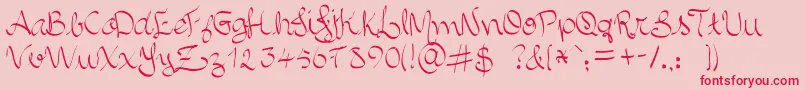 AlluraScript-Schriftart – Rote Schriften auf rosa Hintergrund