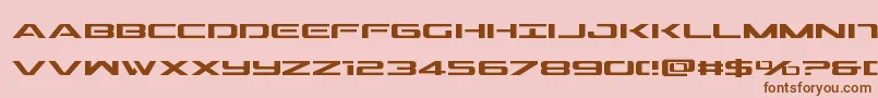 フォントOutridersemicond – ピンクの背景に茶色のフォント