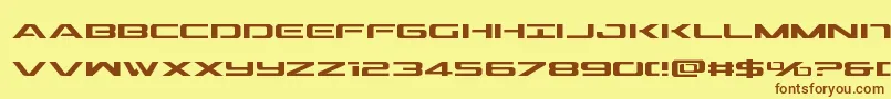 Шрифт Outridersemicond – коричневые шрифты на жёлтом фоне