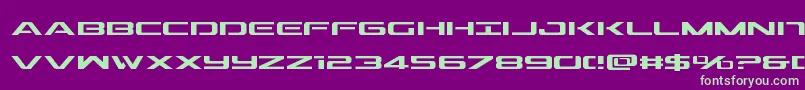 フォントOutridersemicond – 紫の背景に緑のフォント