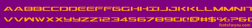 Outridersemicond-Schriftart – Orangefarbene Schriften auf violettem Hintergrund