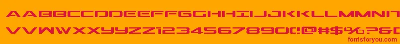 フォントOutridersemicond – オレンジの背景に赤い文字