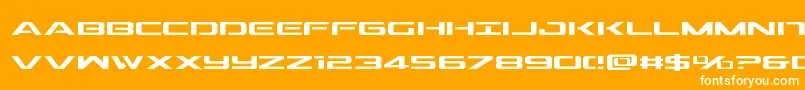 Outridersemicond-Schriftart – Weiße Schriften auf orangefarbenem Hintergrund