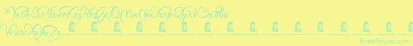Czcionka RagsToRiches – zielone czcionki na żółtym tle