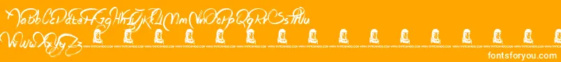 RagsToRiches Font – White Fonts on Orange Background