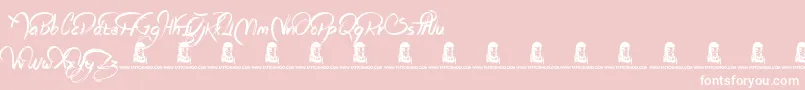 RagsToRiches Font – White Fonts on Pink Background