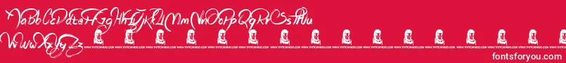 RagsToRiches Font – White Fonts on Red Background
