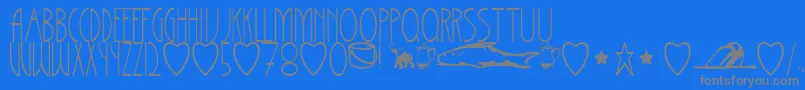 Barrettironwork Font – Gray Fonts on Blue Background