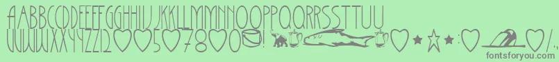 Шрифт Barrettironwork – серые шрифты на зелёном фоне