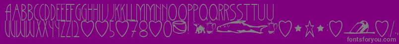 Barrettironwork-Schriftart – Graue Schriften auf violettem Hintergrund