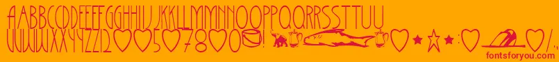 Barrettironwork Font – Red Fonts on Orange Background