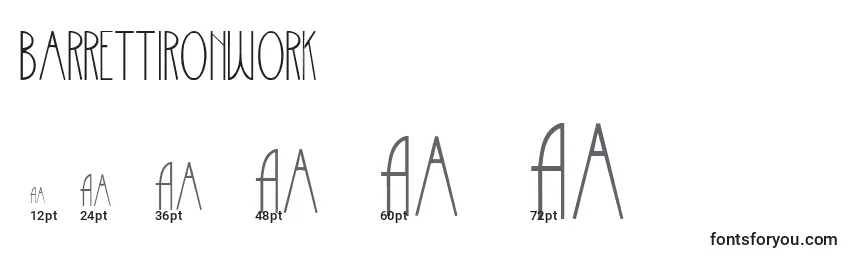Barrettironwork Font Sizes