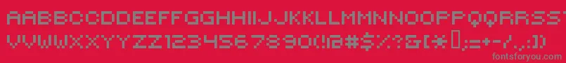 Hilogi00-Schriftart – Graue Schriften auf rotem Hintergrund