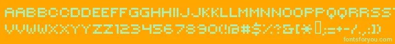 フォントHilogi00 – オレンジの背景に緑のフォント