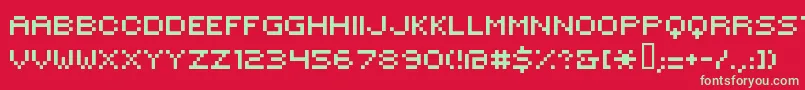 Hilogi00 Font – Green Fonts on Red Background