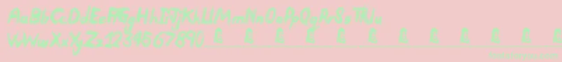 Devastated Font – Green Fonts on Pink Background