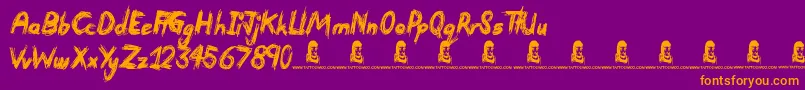Lisätietoja Devastated-fontista Devastated-fontti – oranssit fontit violetilla taustalla