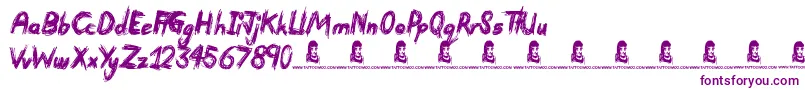 Devastated Font – Purple Fonts on White Background