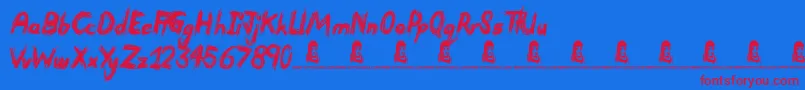 Devastated Font – Red Fonts on Blue Background