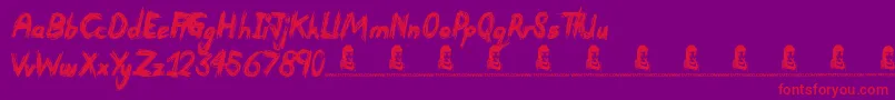 Devastated Font – Red Fonts on Purple Background